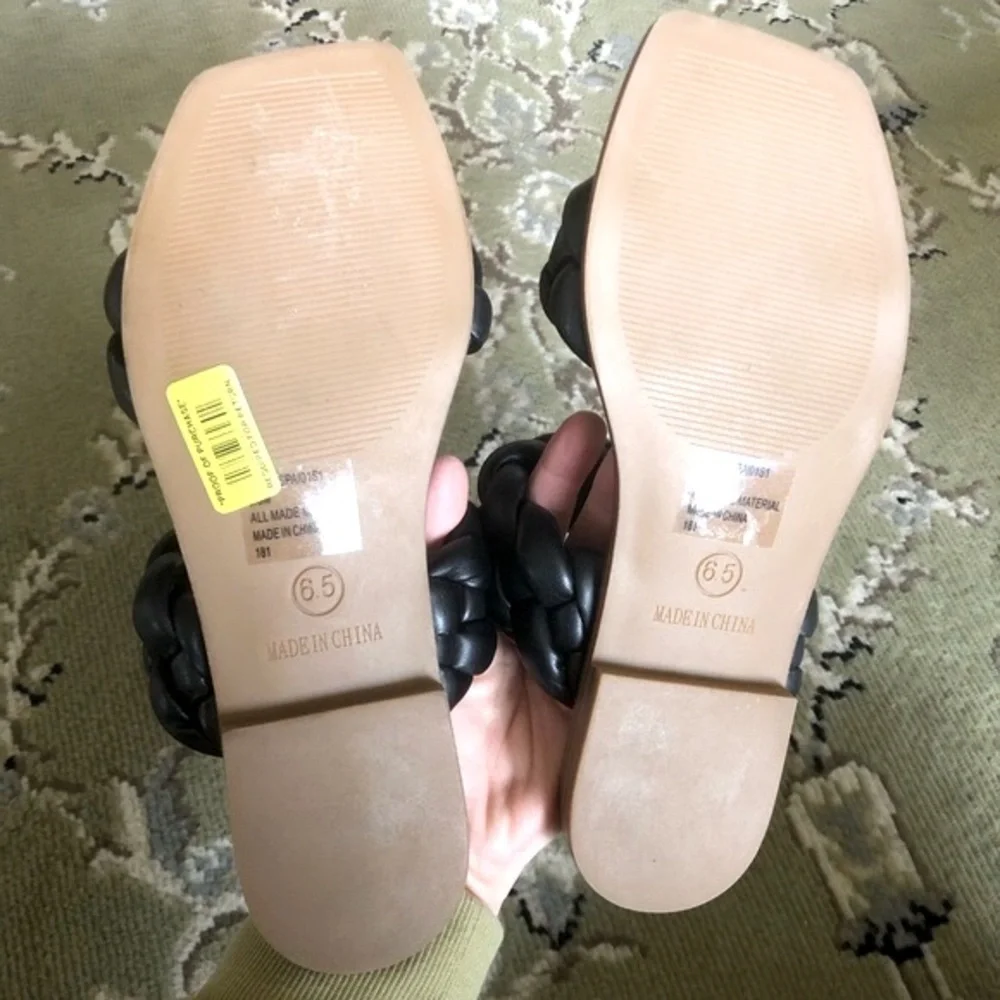 NEW Steve Madden Spain Braided Square Toe Slip-On Sandals | 6.5 - Picture 4 of 4
